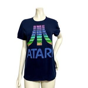 Atari Blue Short Sleeve Unisex Multi-Colored T-Shirt Size Small